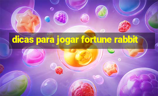 dicas para jogar fortune rabbit