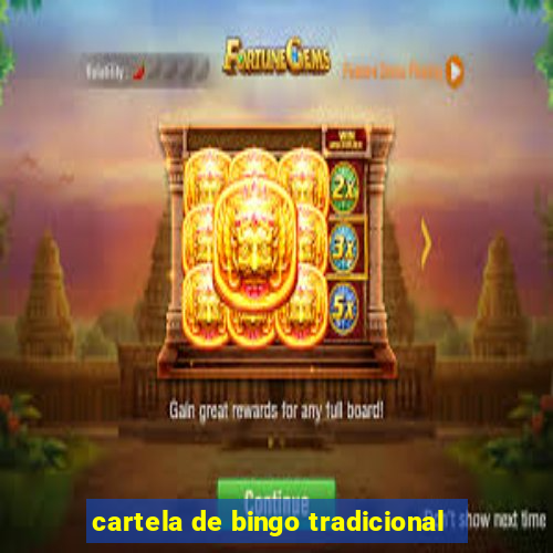 cartela de bingo tradicional