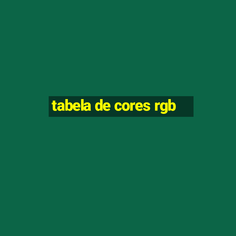 tabela de cores rgb