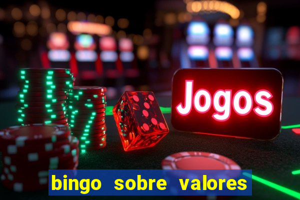 bingo sobre valores para imprimir