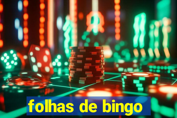 folhas de bingo