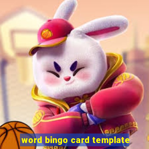 word bingo card template