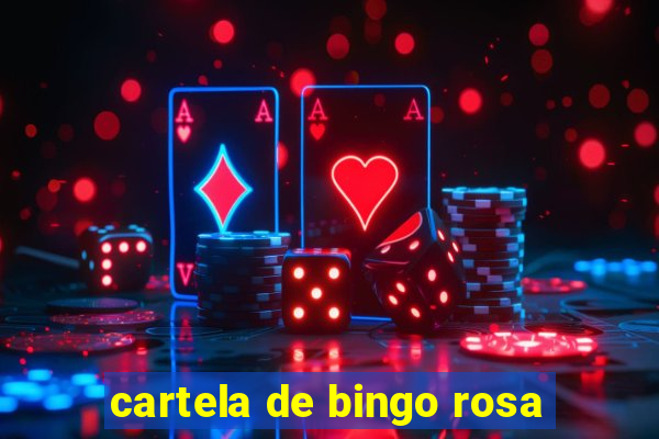 cartela de bingo rosa