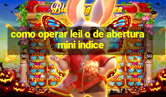 como operar leil o de abertura mini indice