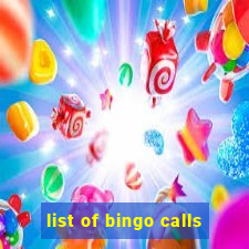 list of bingo calls