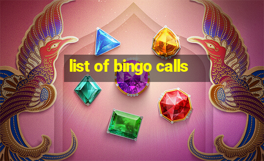 list of bingo calls