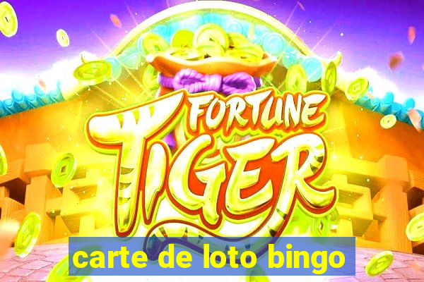 carte de loto bingo