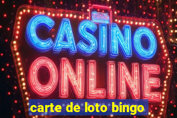 carte de loto bingo