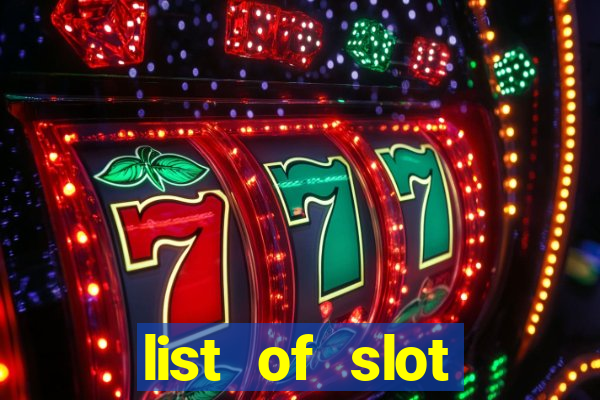 list of slot machines at jake's 58