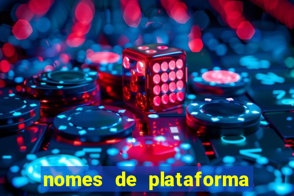 nomes de plataforma de jogos slots