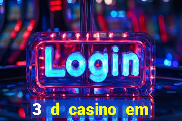 3 d casino em movimento com baralho