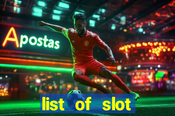 list of slot machines at winstar