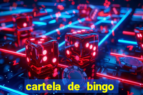 cartela de bingo com letras