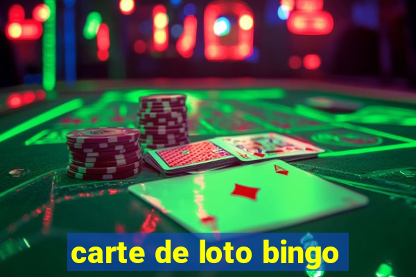 carte de loto bingo