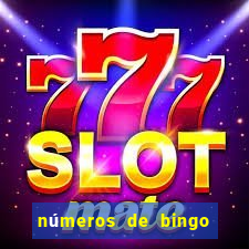 números de bingo de 1 a 75